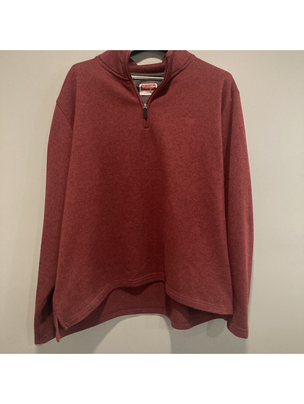 Wrangler Men's 2XL Maroon 1/4 Zip Pullover Long Sleeve Fleece